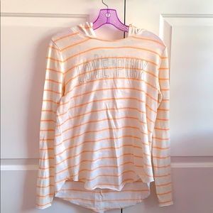 PINK Orange Striped Hoodie